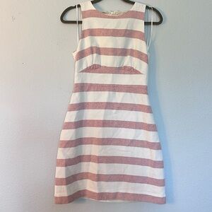 J. Crew Pink and White Striped Dress